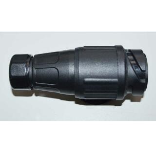 13-pin plastic connector with strain relief