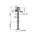 Support foot spindle can be swiveled to the side, TL =...