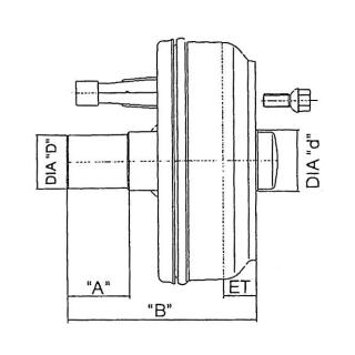 KNOTT brake stub up to 1500 kg 200x50 right