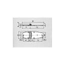 Side door hinge with long screw-on flap, stainless steel