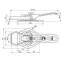 Closure with bracket & safety device, lockable, galvanized