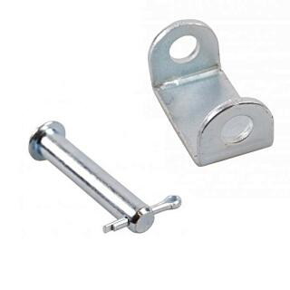 Hinge bracket with hinge pin and split pin