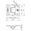SPP - screw-on hinge, ZW-02.40, 61 x 73 mm