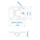 SPP - screw-on hinge, ZW-02.40, 61 x 73 mm