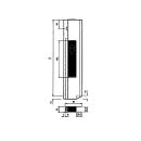 Aluminum lock with stop 350 mm height, left