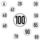 Speed sign PVC film white / black