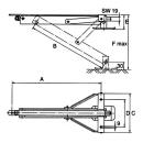 Galvanized rotating supports, load-bearing capacity 300 kg