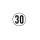 Speed sign PVC film white / black 30 km / h