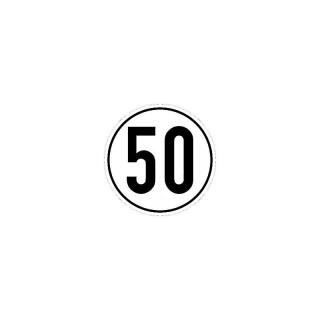 Speed sign PVC film white / black 50 km / h