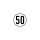 Speed sign PVC film white / black 50 km / h