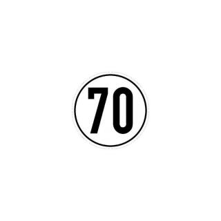 Speed sign PVC film white / black 70 km / h