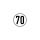 Speed sign PVC film white / black 70 km / h