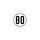 Speed sign PVC film white / black 80 km / h