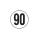 Speed sign PVC film white / black 90 km / h