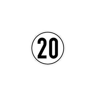 Speed sign plastic 20 km / h
