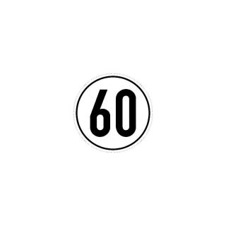 Speed sign plastic 60 km / h