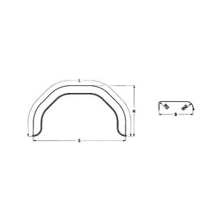 Plastic mudguard B200 S660 L1040 H330