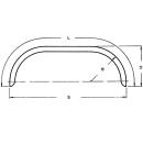 Double axle mudguard profile 12/40 B240 R400 L1980 S1500 H410