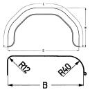 Plastic single-axle mudguard profile 12/40