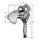 Pendulum lock on the right, 210 mm, with spring lock, for screwing on