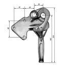 Pendulum lock left, 210 mm, with spring lock, for screwing on