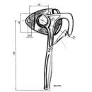 Angle lever lock size 1, length 180 mm, left-hand design...