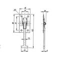 Door holder, hook part with T-piece, 122 mm