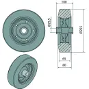 AL-KO spare wheel support wheel 1224013 250 x 80 shaft...
