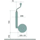 AL-KO support wheel solid rubber wheel steel rim 200x50,...