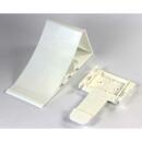 Plastic wheel chock with holder, color: white