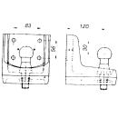 Coupling ball screw-on plate 83/56 - 120 kg