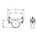 AL-KO support bracket for clamping drawbar tube round...