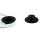 Round button 6/8 mm rope, black, 32 mm, with a large mushroom head, plastic