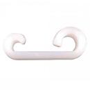 Expander double hook, white, plastic