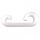 Expander double hook, white, plastic