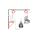 Wall bracket with pulleys for cable winches up to 500 kg
