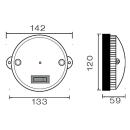 Aspöck - Inpoint interior light with switch, cable 2500 mm long. 2-pole